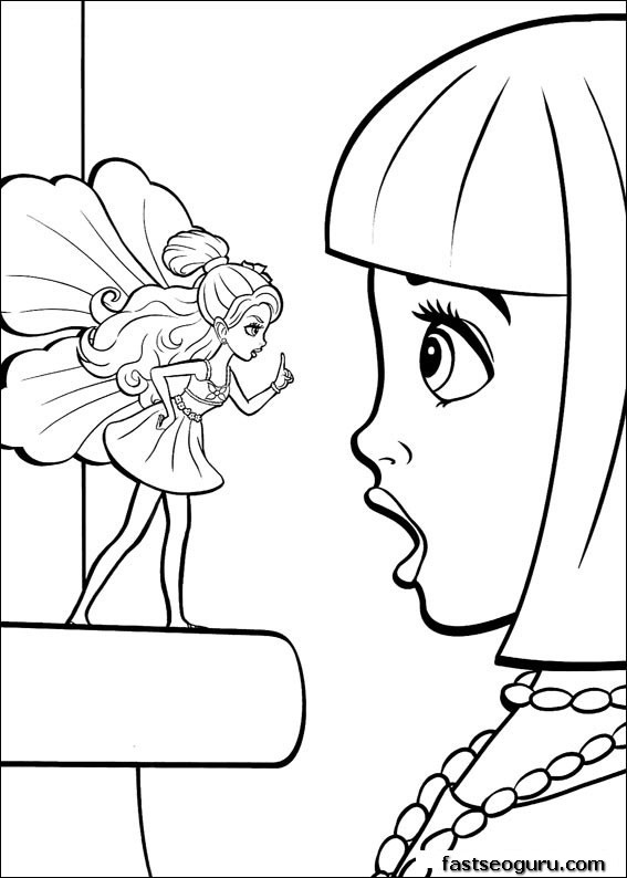 Printable barbie thumbelina Janessa and Makena coloring pages 